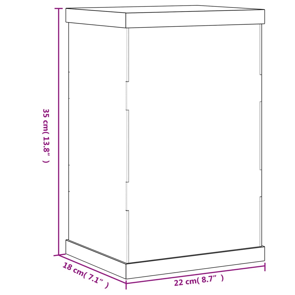 vidaXL Pudełko ekspozycyjne, przezroczyste, 22x18x35 cm, akrylowe