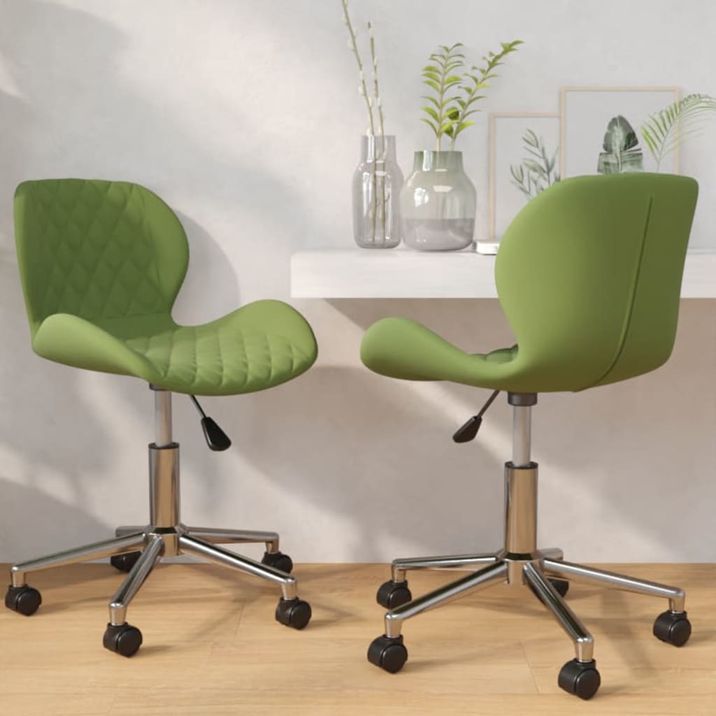 vidaXL Obrotowe krzesła stołowe, 2 szt., jasnozielone, aksamitne