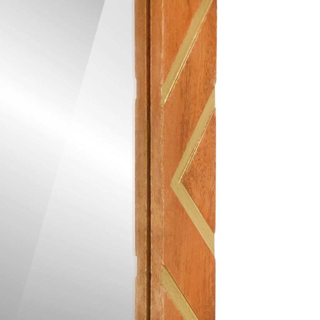 vidaXL Lustro łazienkowe, 50x70x3 cm, lite drewno mango i szkło
