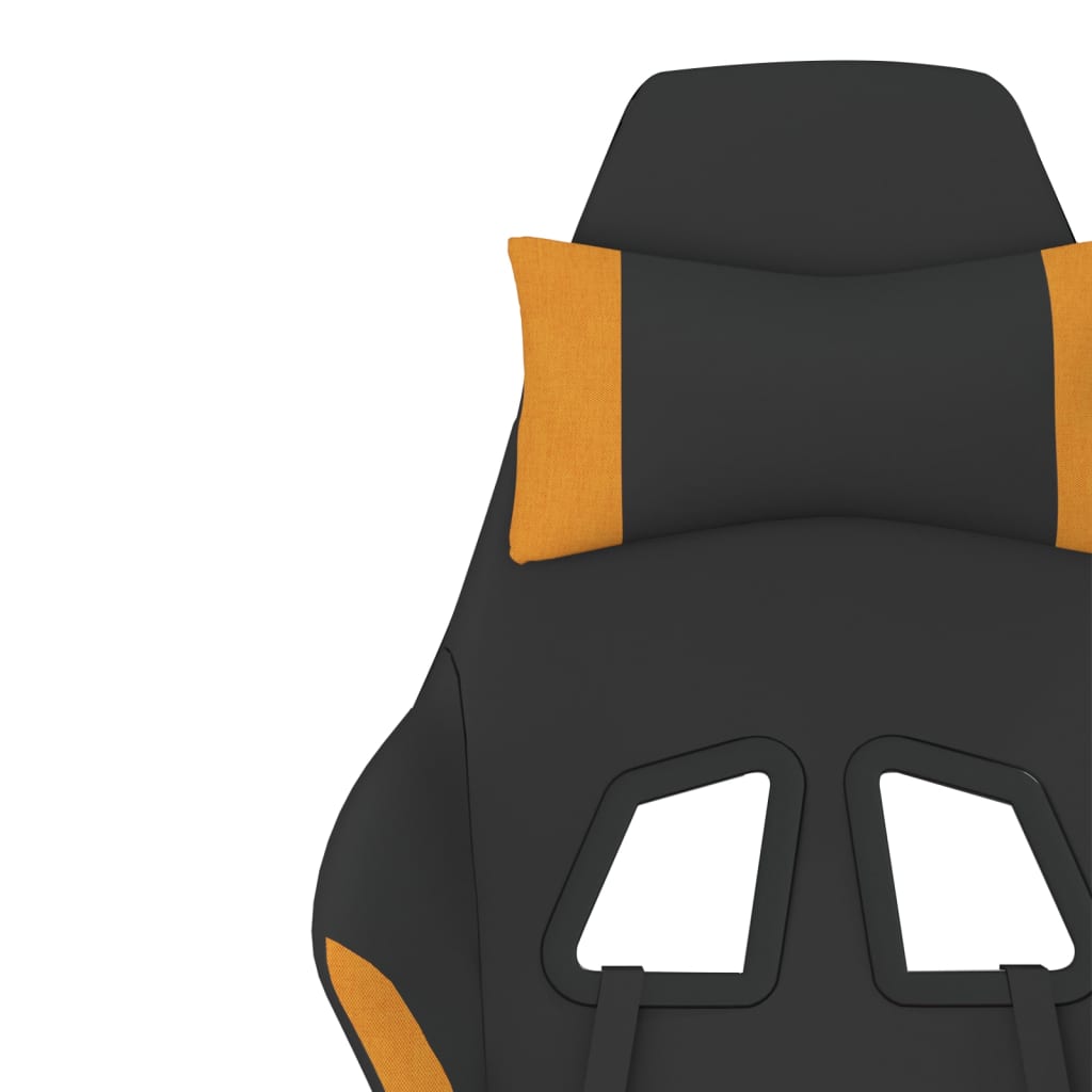 vidaXL Fotel gamingowy, czarno-pomarańczowy, tkanina