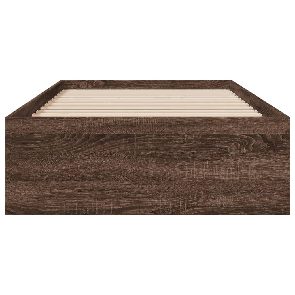 vidaXL Rama łóżka z szufladami, brązowy dąb, 90x190 cm