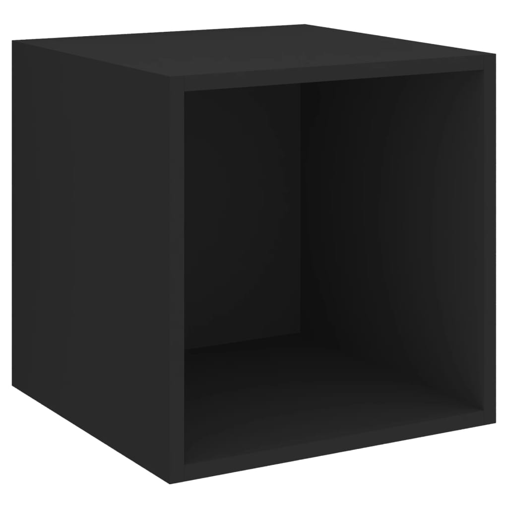 vidaXL Półki ścienne, 2 szt., czarne, 37x37x37 cm, płyta wiórowa