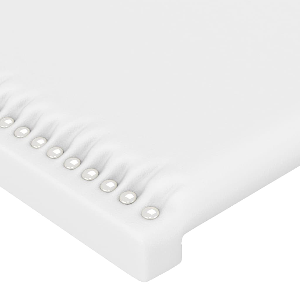vidaXL Zagłówek do łóżka z LED, biały, 80x5x78/88 cm, sztuczna skóra