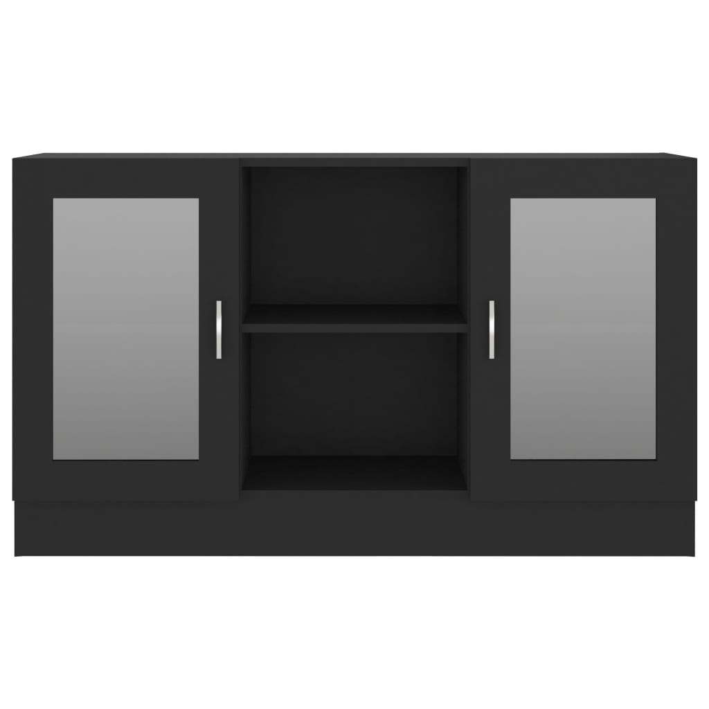 vidaXL Witryna, czarna, 120 x 30,5 x 70 cm, płyta wiórowa