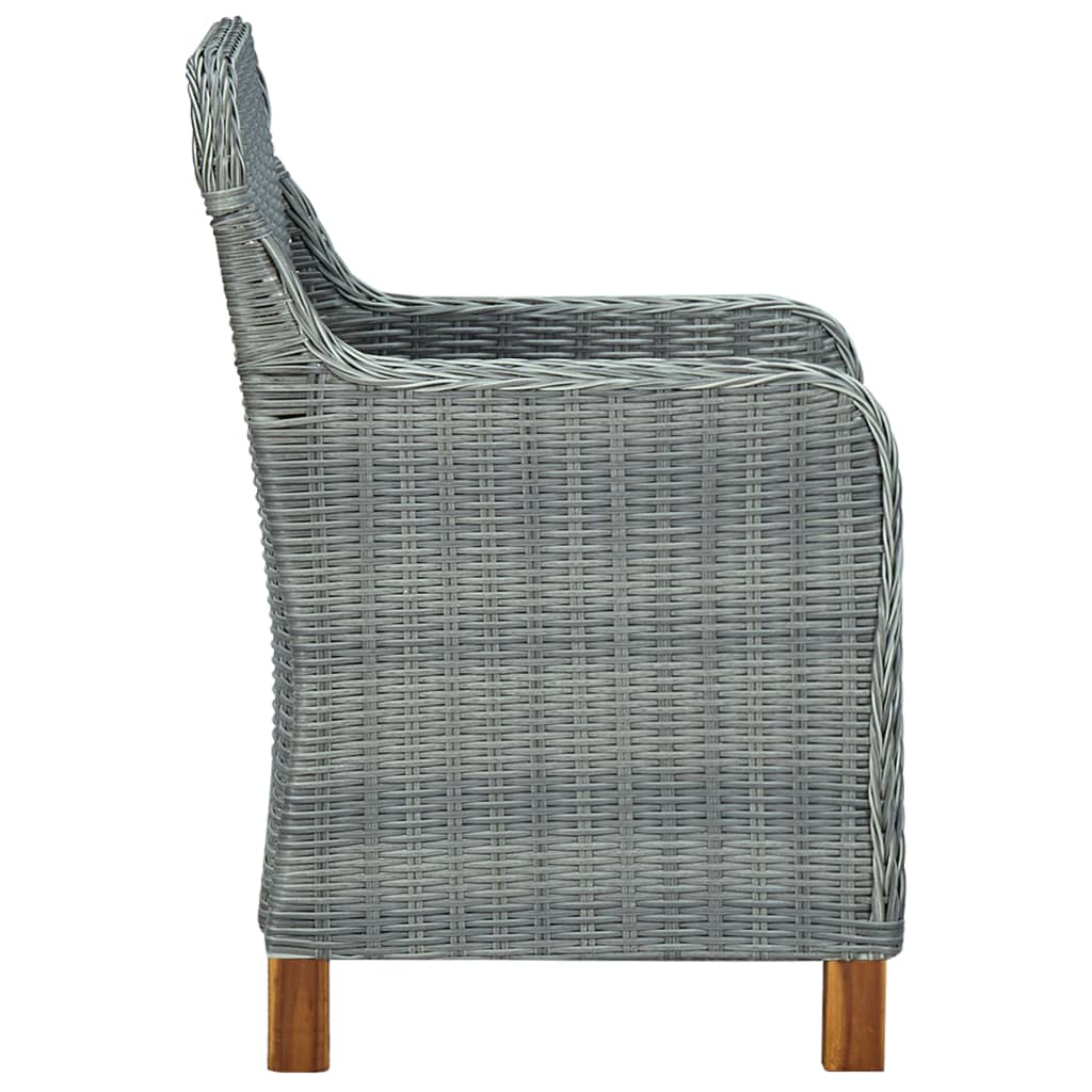 vidaXL Krzesła ogrodowe z poduszkami, 2 szt., polirattan, jasnoszare