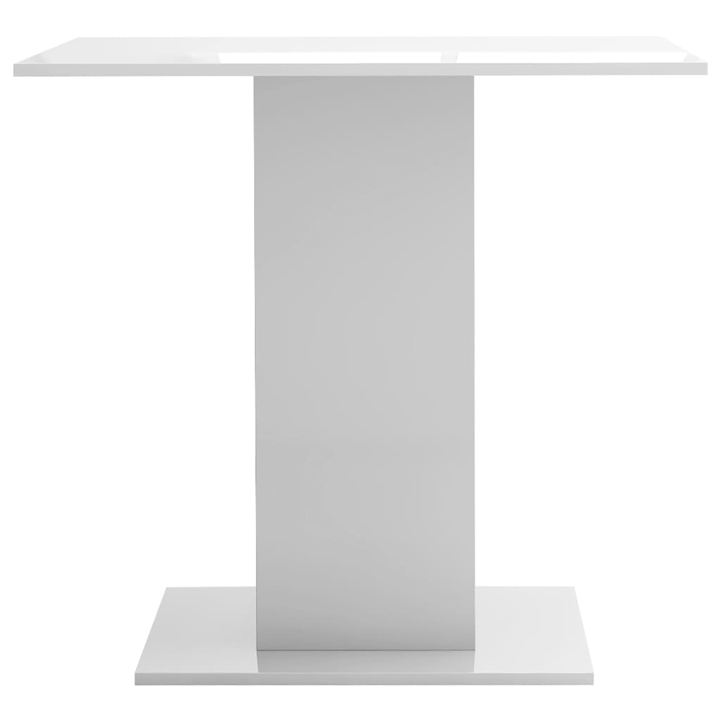 vidaXL Stół jadalniany, wysoki połysk, biały, 80 x 80 x 75 cm