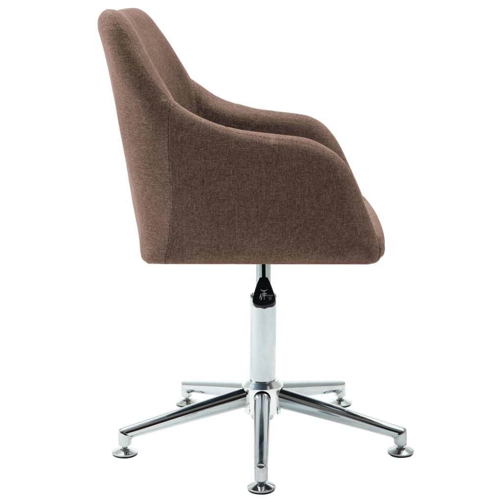vidaXL Obrotowe krzesło biurowe, brązowe, tkanina