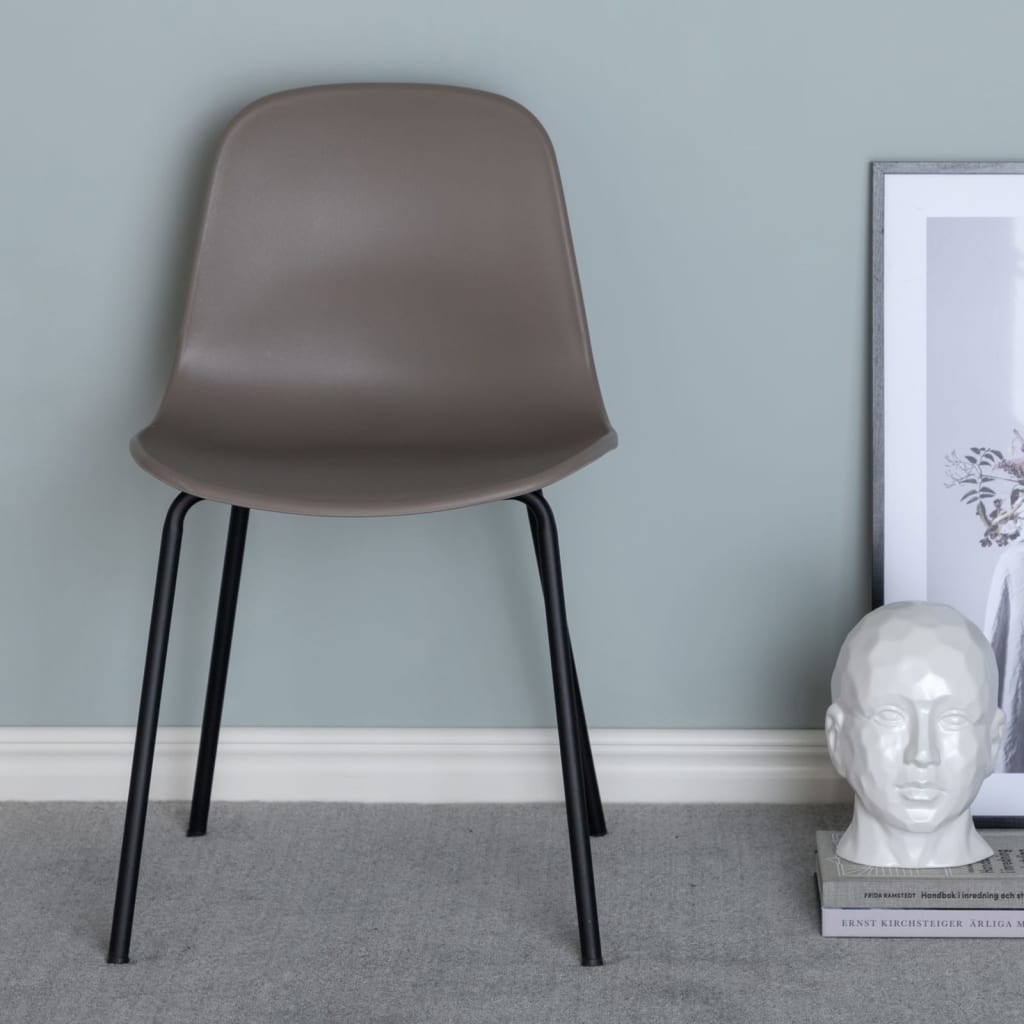 Venture Home Krzesła Arctic, 2 szt., tworzywo sztuczne, czarno-khaki