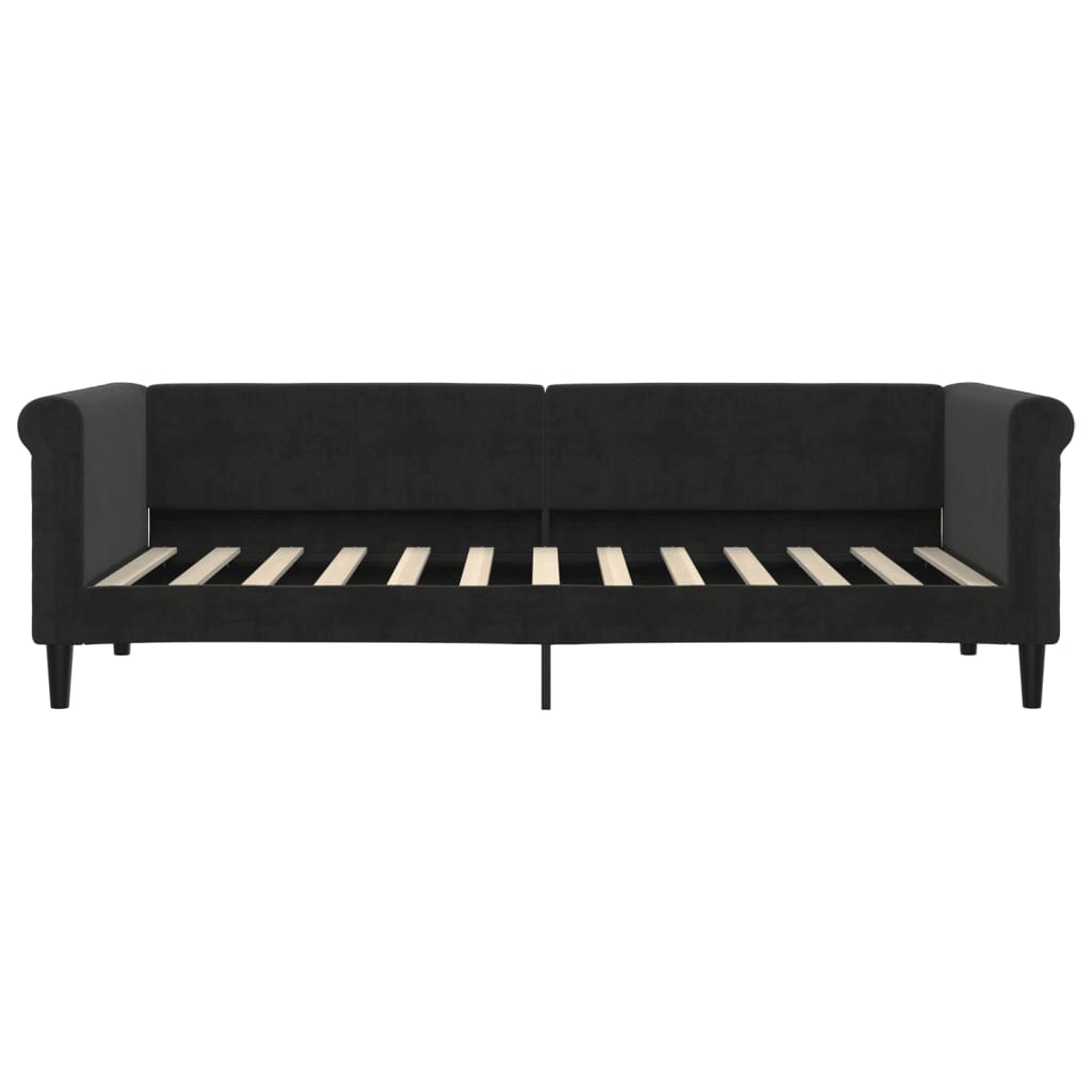 vidaXL Sofa z materacem do spania, czarna, 80x200 cm, aksamit