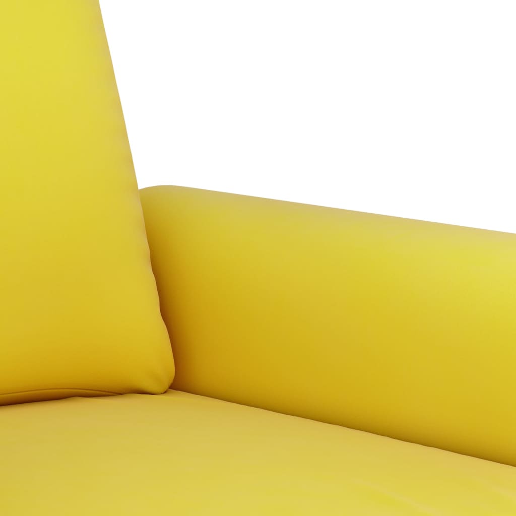 vidaXL Fotel, żółty, 60 cm, obity aksamitem
