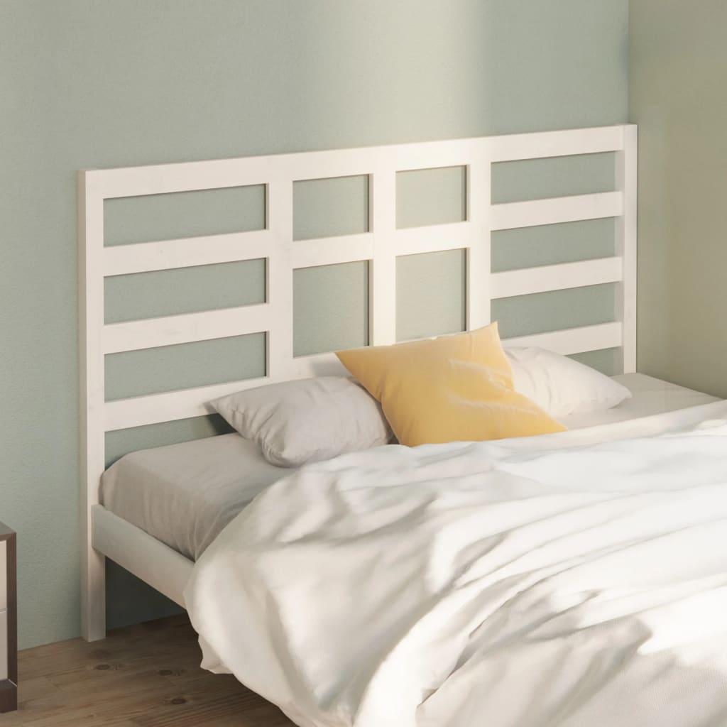 vidaXL Wezgłowie łóżka, białe, 156x4x104 cm, lite drewno sosnowe