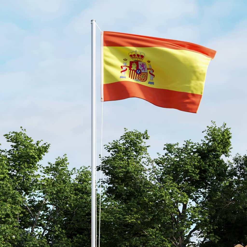 vidaXL Flaga Hiszpanii z aluminiowym masztem, 6,2 m