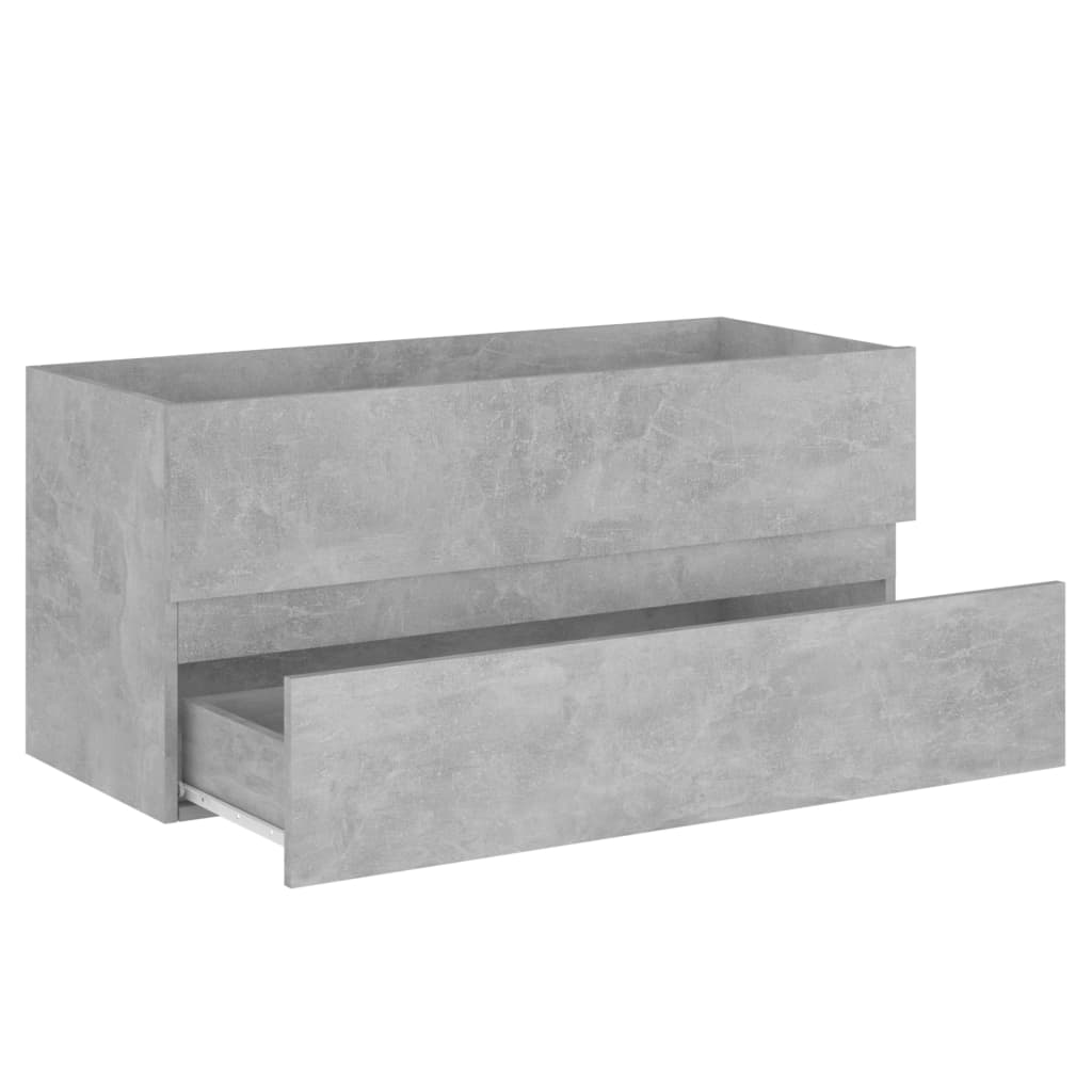 vidaXL Szafka pod umywalkę, szarość betonu, 100x38,5x45 cm, płyta