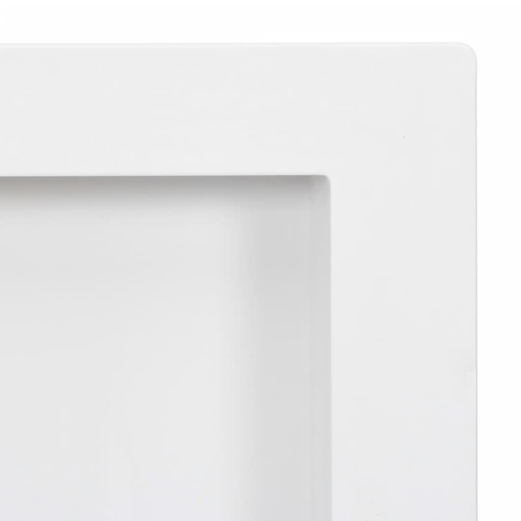 vidaXL Wnęka prysznicowa z 2 półkami, biała, połysk, 41x69x9 cm