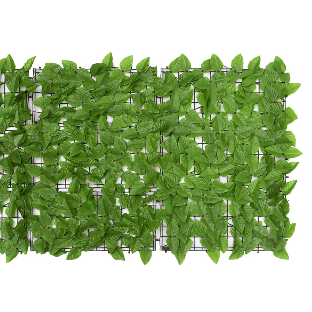 vidaXL Parawan balkonowy, zielone liście, 300x75 cm