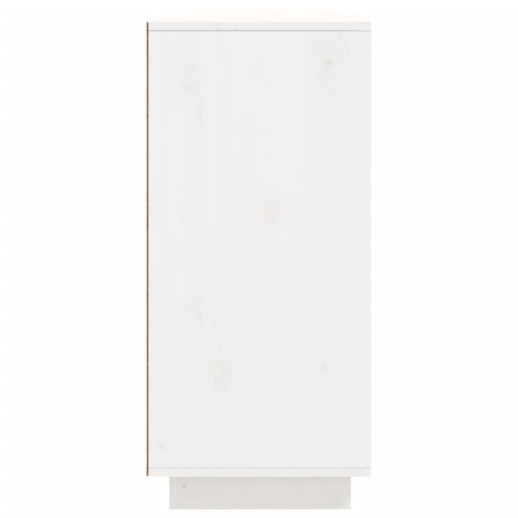 vidaXL Szafka, biała, 110x34x75 cm, lite drewno sosnowe