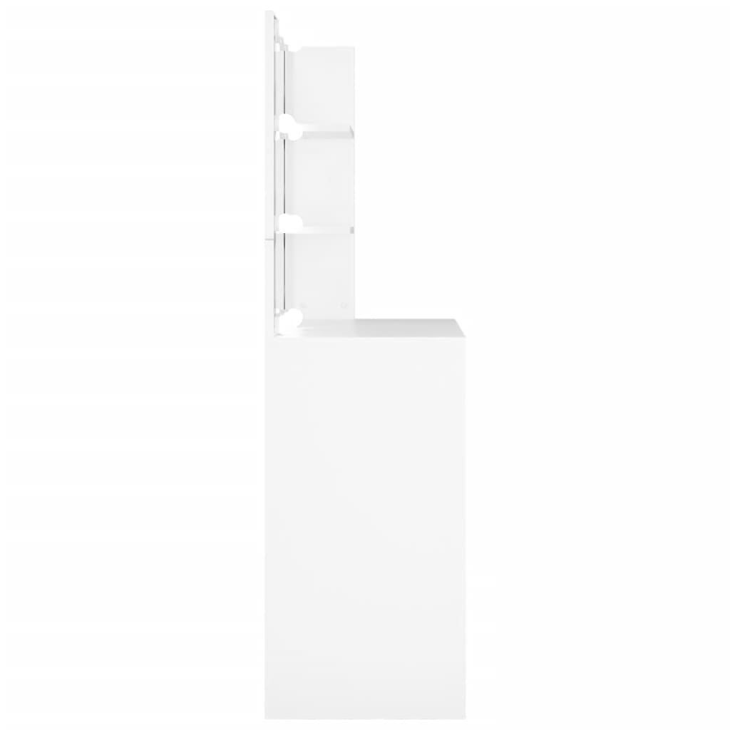 vidaXL Toaletka z oświetleniem LED, biała, 74,5x40x141 cm