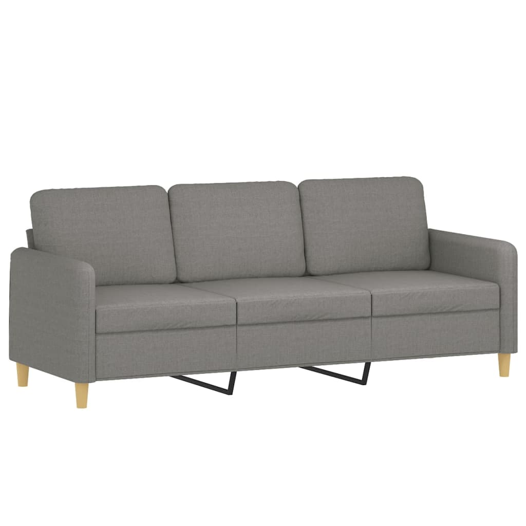 vidaXL Sofa 3-osobowa, ciemnoszara, 180 cm, tapicerowana tkaniną