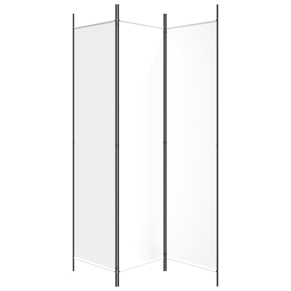 vidaXL Parawan 3-panelowy, biały,150x200 cm, tkanina
