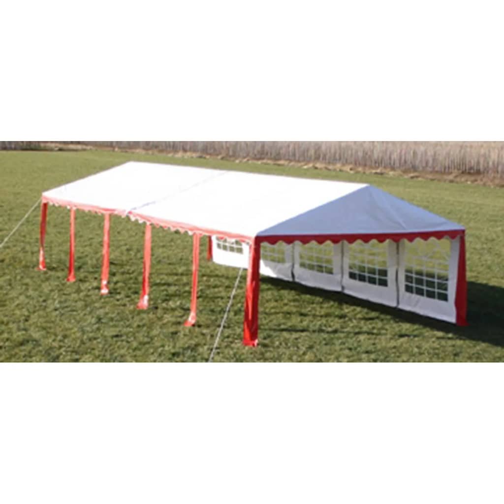 vidaXL Pokrycie namiotu (dach i ścianki), 10x5 m, czerwono-białe
