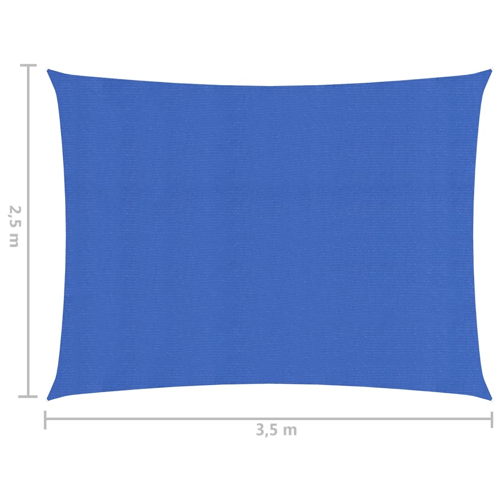 vidaXL Żagiel przeciwsłoneczny, 160 g/m², niebieski, 2,5x3,5 m, HDPE