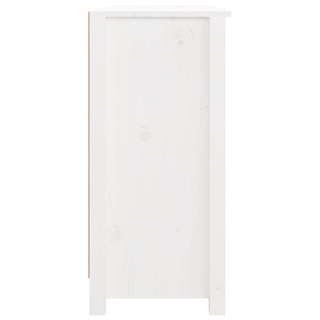 vidaXL Komoda, biała, 100x35x74 cm, lite drewno sosnowe