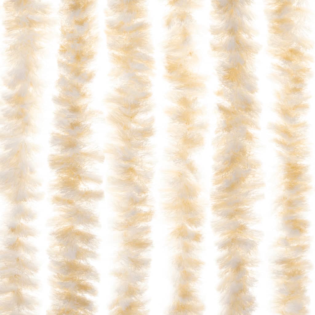 vidaXL Zasłona przeciwko owadom, beżowo-biała, 100x200 cm, szenil