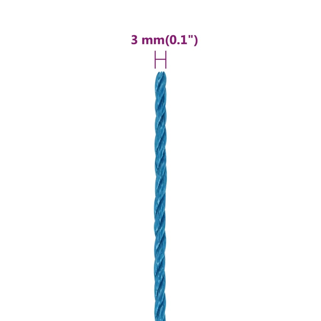vidaXL Linka robocza, niebieska, 3 mm, 50 m, polipropylen
