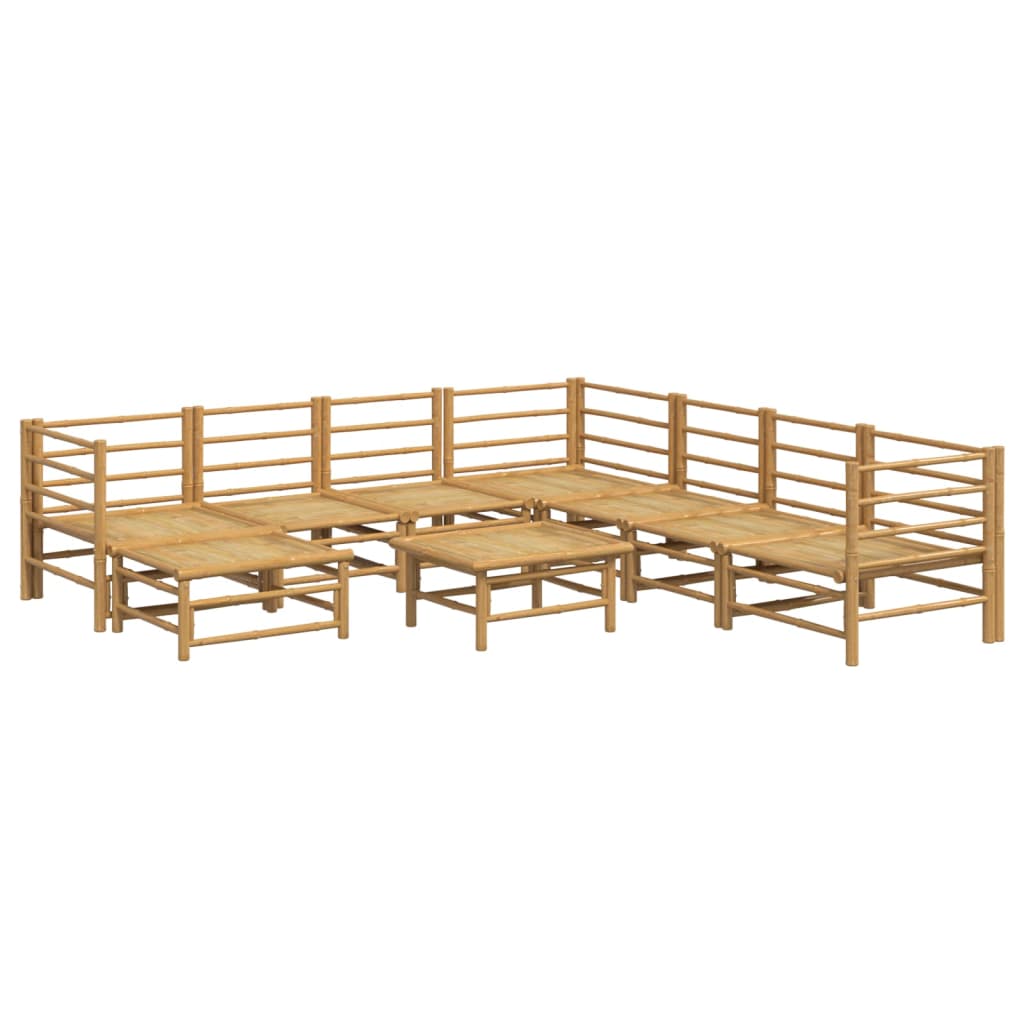 vidaXL 9-cz. zestaw mebli do ogrodu, jasnoszare poduszki, bambus