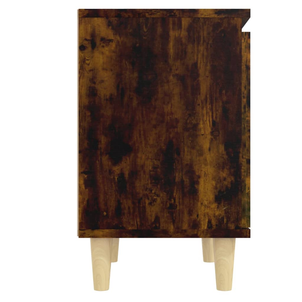 vidaXL Szafka nocna, drewniane nogi, przydymiony dąb, 40x30x50 cm