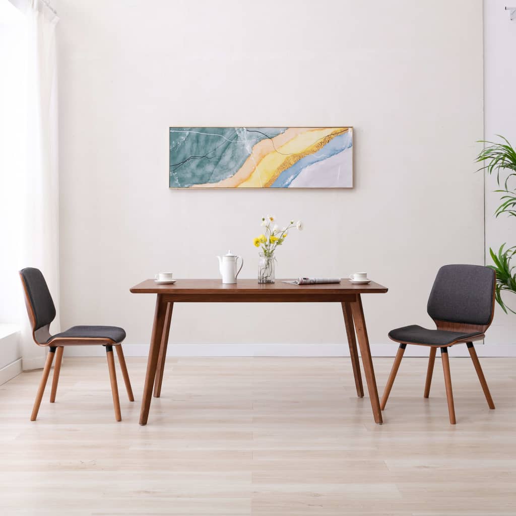 vidaXL Krzesła stołowe, 2 szt., szare, tapicerowane tkaniną