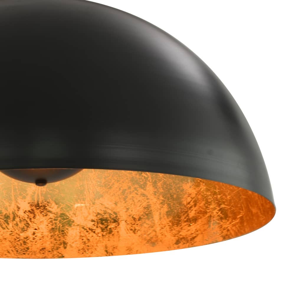 vidaXL Lampy sufitowe, 2 szt., czarno-złote, półkoliste, 50 cm, E27
