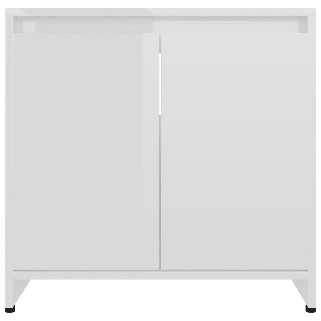 vidaXL Szafka łazienkowa, biała, połysk, 60x33x61 cm, płyta wiórowa
