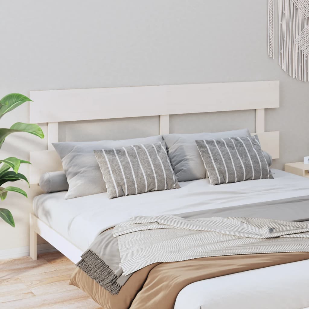 vidaXL Wezgłowie łóżka, białe, 184x3x81 cm, lite drewno sosnowe