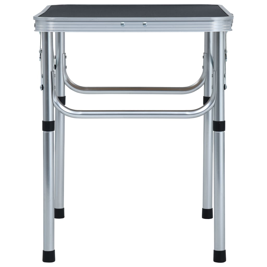 vidaXL Składany stolik turystyczny, szary, aluminiowy, 60x45 cm