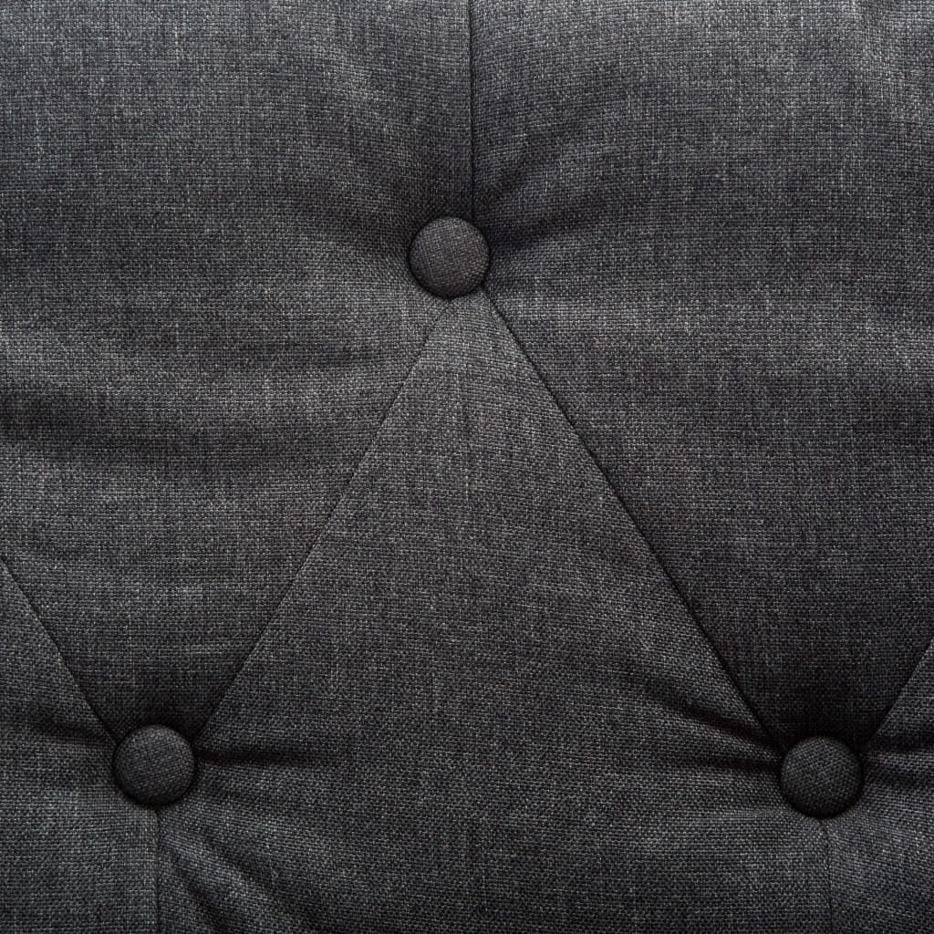 vidaXL Sofa 3-osobowa w stylu Chesterfield, materiałowa, ciemnoszara
