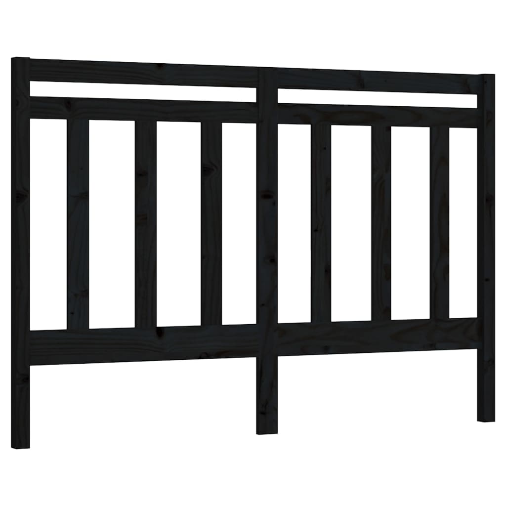 vidaXL Wezgłowie łóżka, czarne, 166x4x100 cm, lite drewno sosnowe