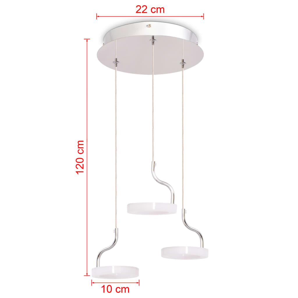vidaXL Lampa sufitowa LED z 3 żarówkami, ciepłe białe światło