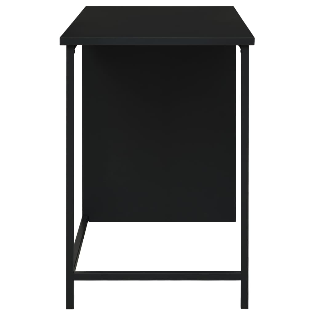 vidaXL Industrialne biurko z szufladami, czarne, 105x52x75 cm, stal