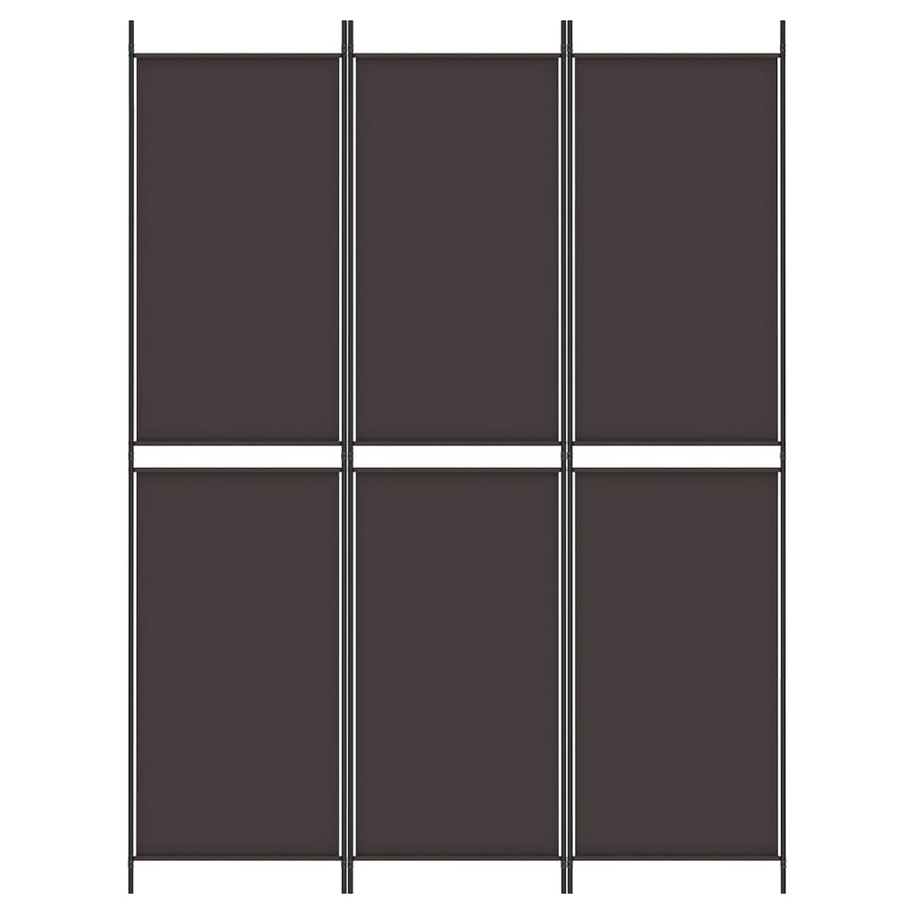 vidaXL Parawan 3-panelowy, brązowy, 150x200 cm, tkanina