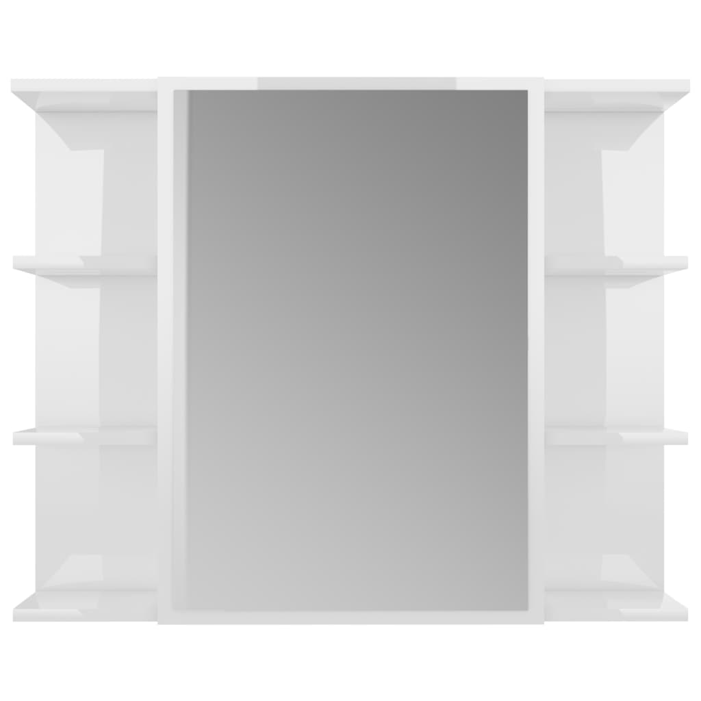 vidaXL 4-cz. zestaw mebli łazienkowych, wysoki połysk, biały, płyta