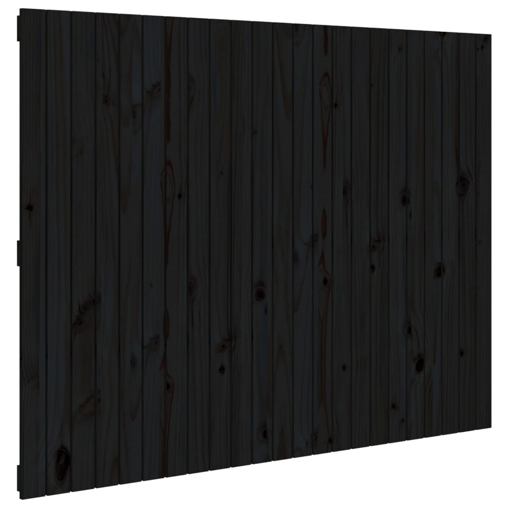 vidaXL Wezgłowie łóżka, czarne, 146,5x3x110 cm, lite drewno sosnowe