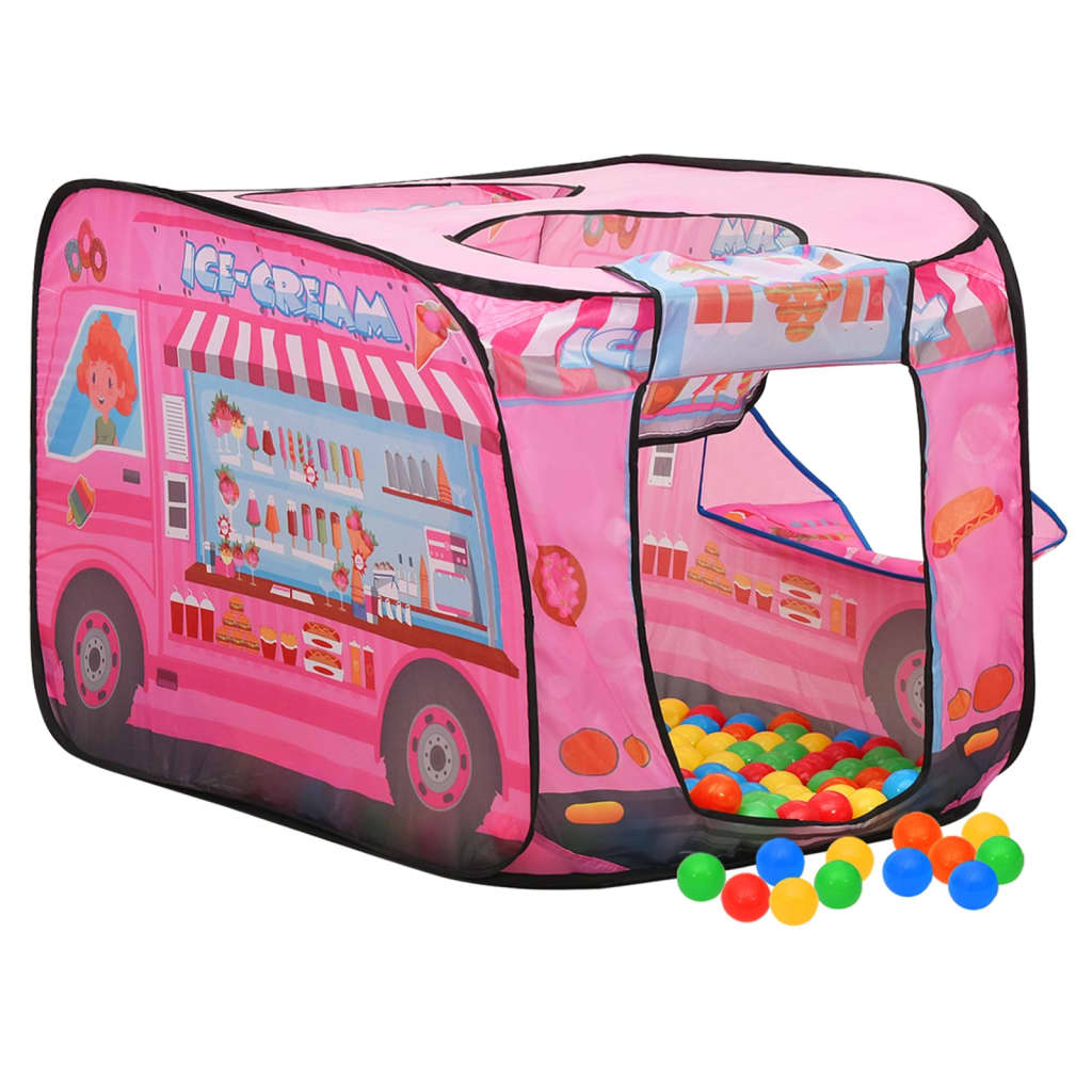 vidaXL Namiot do zabawy z 250 piłeczkami, różowy, 70x112x70 cm
