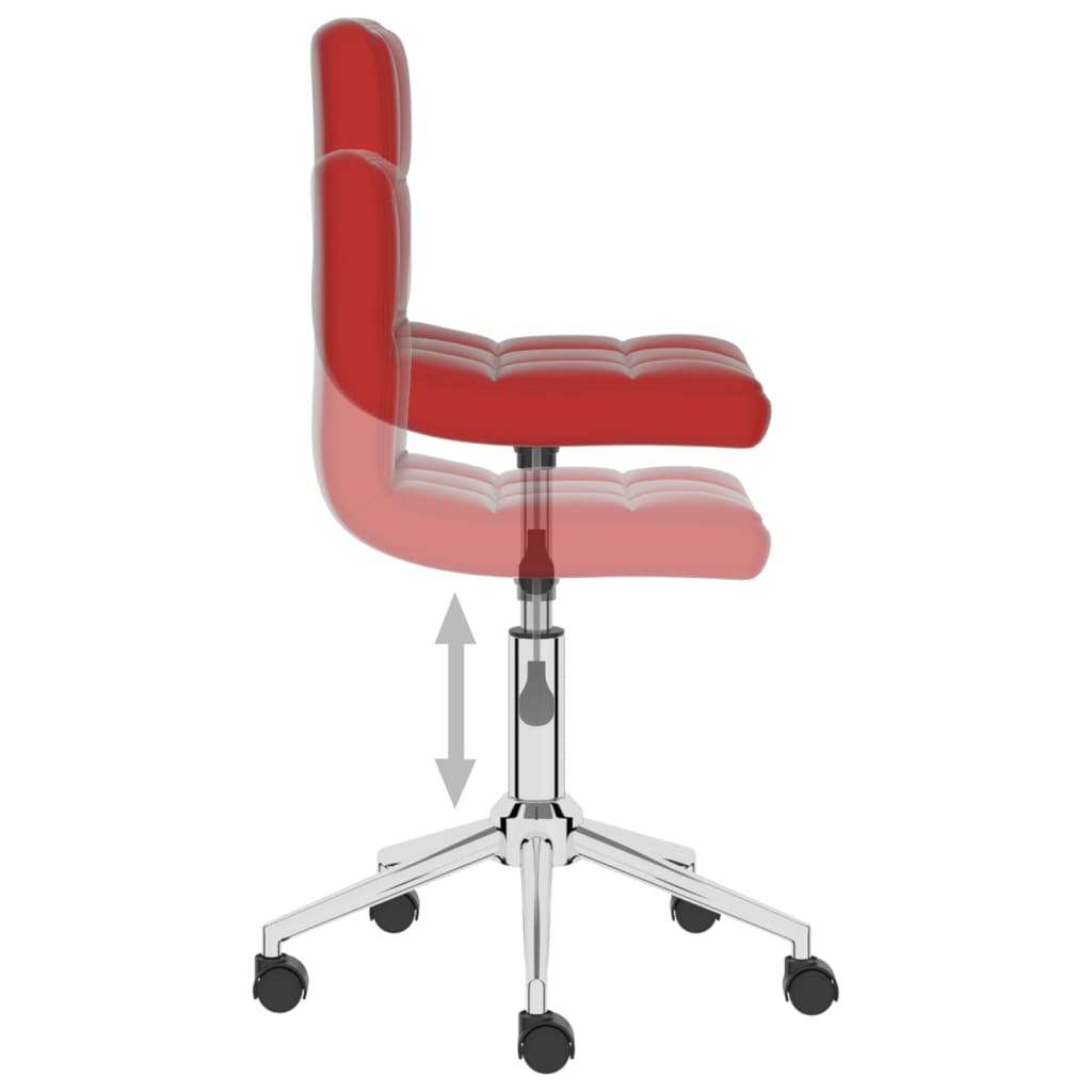 vidaXL Obrotowe krzesło stołowe, winna czerwień, obite sztuczną skórą