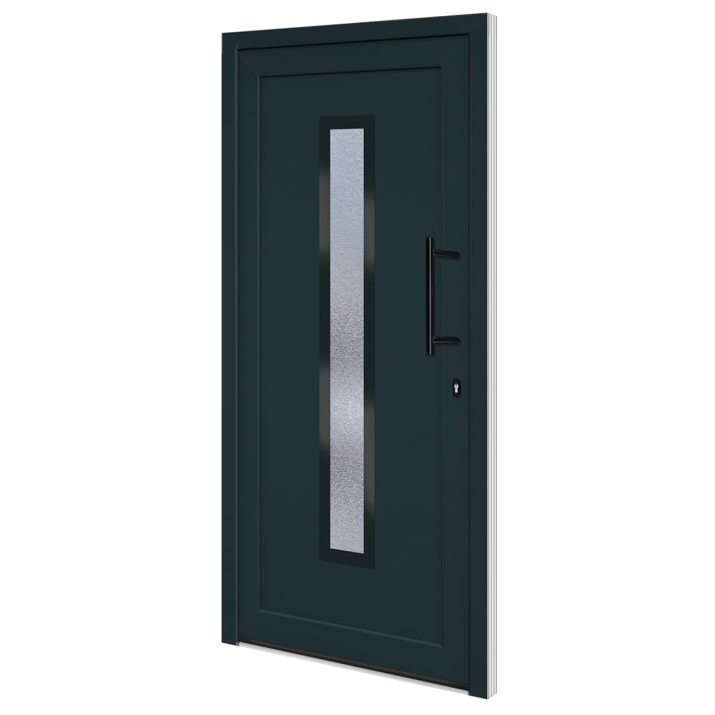 vidaXL Drzwi wejściowe, antracytowe, 98x200 cm, PVC