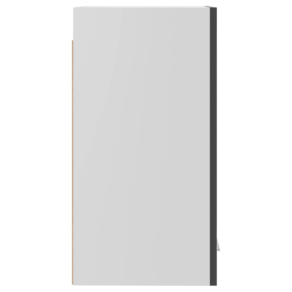 vidaXL Szafka wisząca, wysoki połysk, szara, 29,5x31x60 cm
