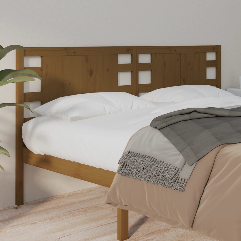 vidaXL Wezgłowie łóżka, miodowy brąz, 156x4x100 cm, drewno sosnowe