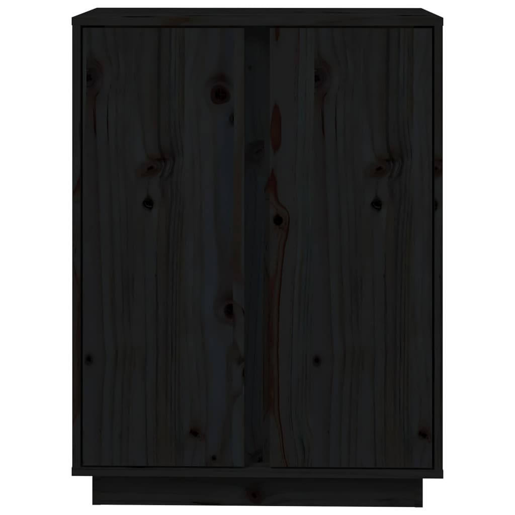 vidaXL Szafka, czarna, 60x35x80 cm, lite drewno sosnowe