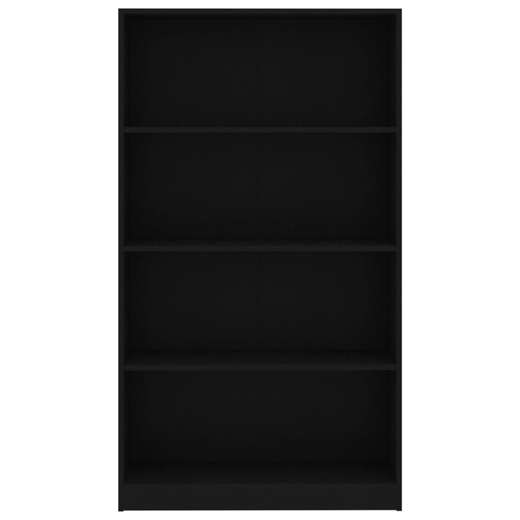 vidaXL 4-poziomowy regał na książki, czarny, 80 x 24 x 142 cm