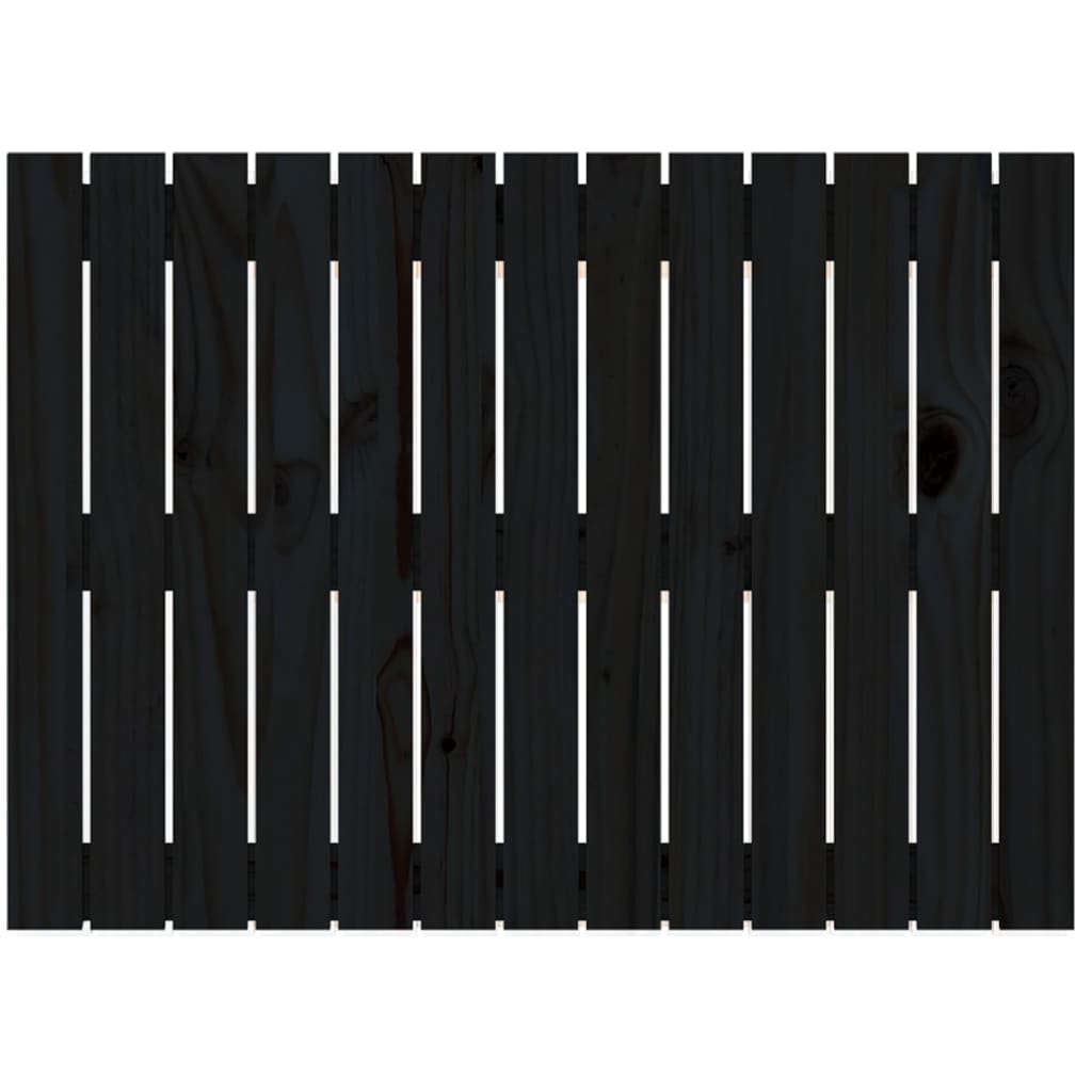 vidaXL Wezgłowie łóżka, czarne, 82,5x3x60 cm, lite drewno sosnowe